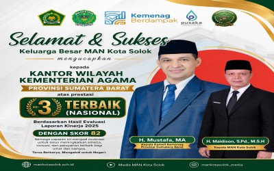 Kanwil Kemenag Sumbar Raih Peringkat Terbaik ke-3 Nasional Evaluasi Laporan Kinerja 2025, MAN Kota Solok Sampaikan Apresiasi